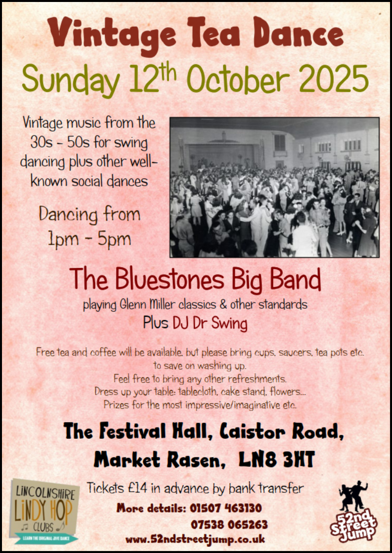 tea dance with Bluestones Big Band 12th October 2025